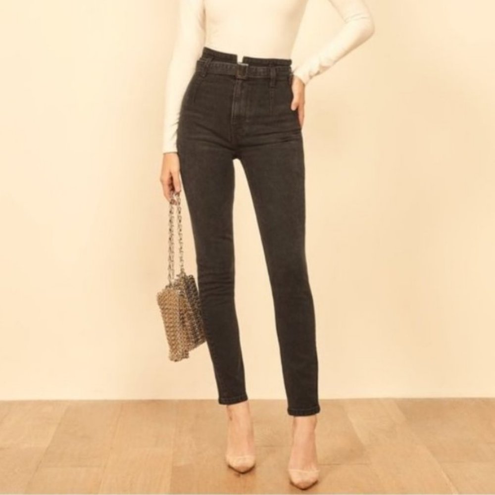 Reformation Black High-Rise Skinny Jeans